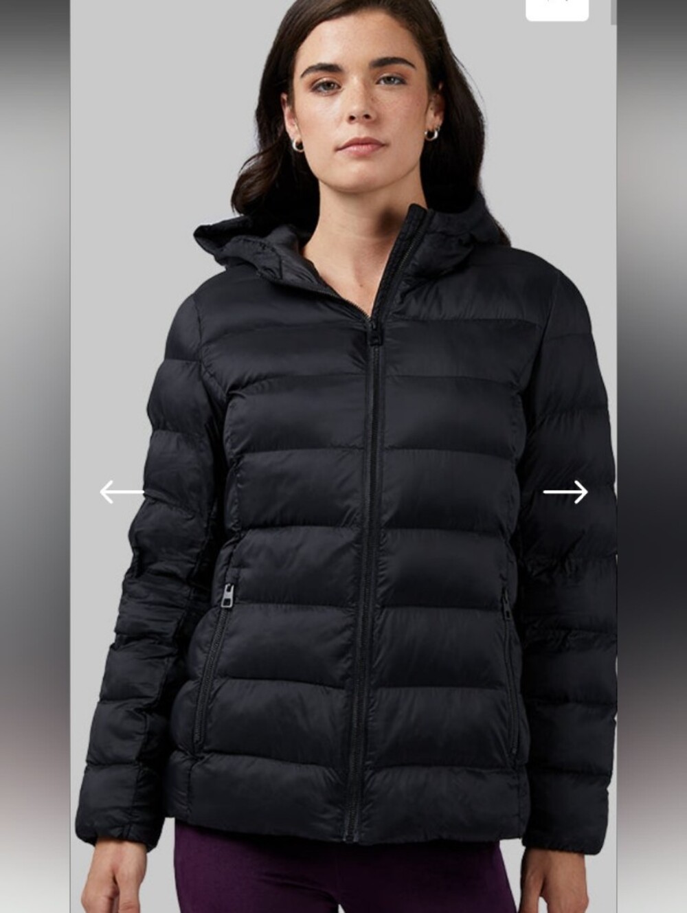 32 Degrees Women’s Hooded Black Puffer Coat